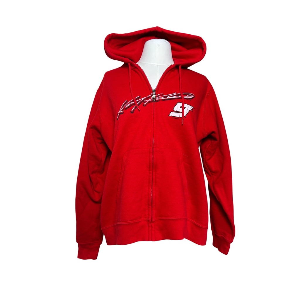 Chase Authentics NASCAR Kasey Kahne 9 Red Zip Up Hoodie Womens Racing Y2K VTG